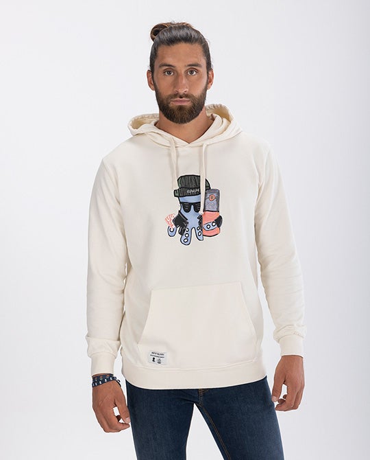 Sudadera elPulpo & Estrella Galicia Concert Soul Blanca