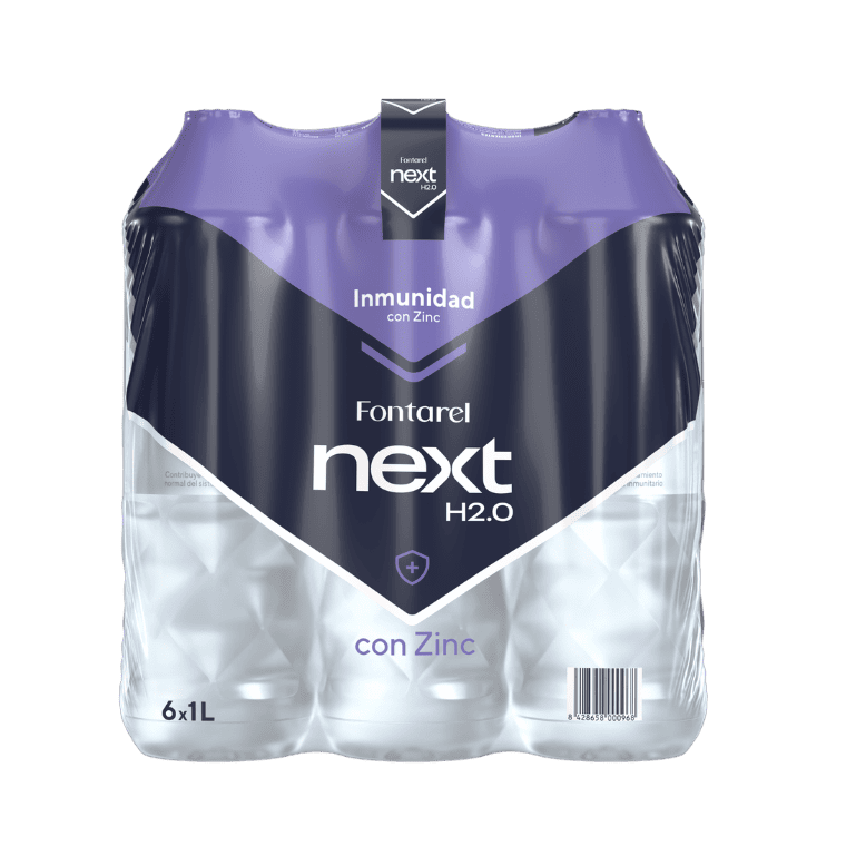 Fontarel Next H2.0 Ayuda a tu Sistema Inmunitario con Zinc, 6 botellas de 1 l