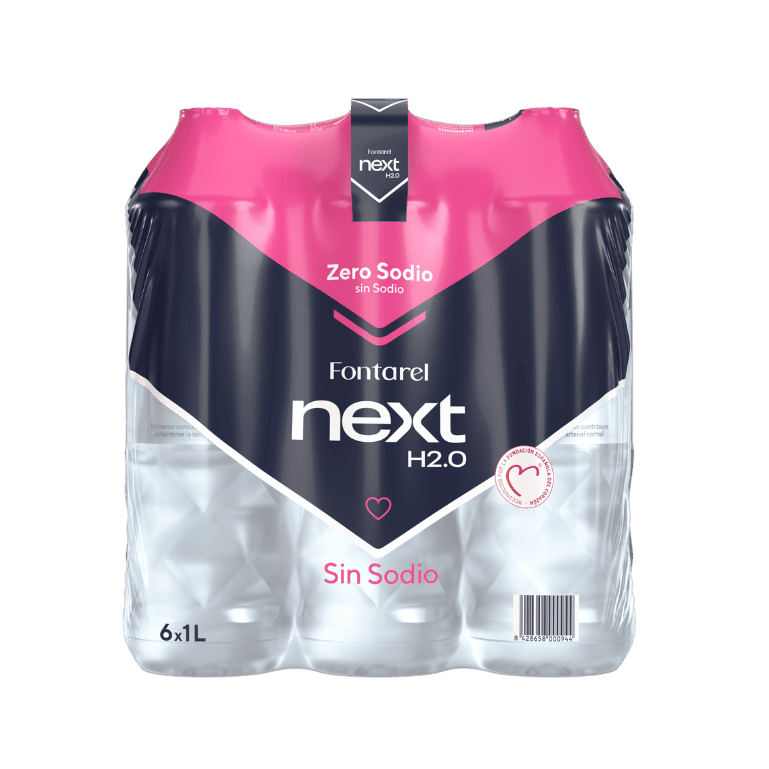 Fontarel Next H2.0 Zero Sodio, 6 botellas de 1 l
