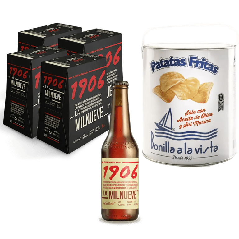Pack Beer and Chips 1906 Reserva Especial botellas de 33 cl