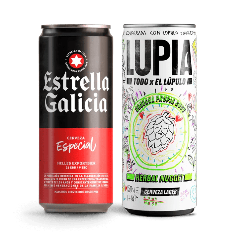 Pack Combinado Estrella Galicia y Lupia Herbal Nugget, 48 latas