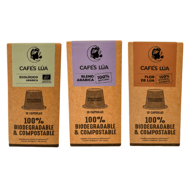Pack de mix cápsulas de Cafés Lúa, 3 cajas de 10 unidades