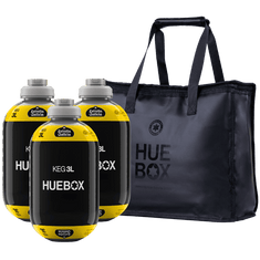 Pack bolsa para barriles de Huebox + 3 barriles Estrella Galicia Sin Gluten