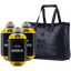 3 barriles de 3 l de la receta tradicional apta para celíacos junto a una bolsa protectora Huebox para conservar y llevar tu cerveza fresca a cualquier destino.