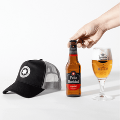 Pack Feliz Navidad con gorra de Estrella Galicia