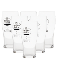 Pack 6 vasos de Estrella Galicia Especial, 20 cl