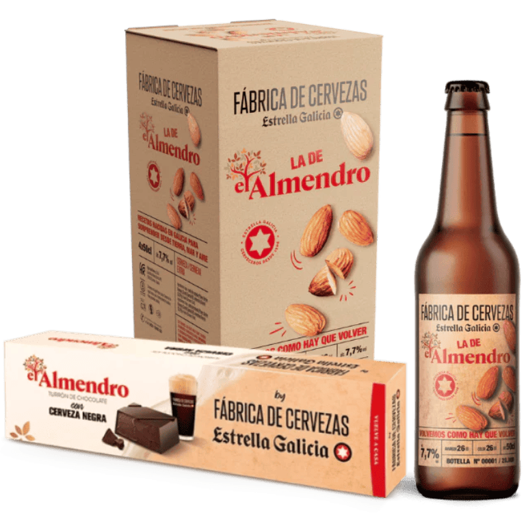 Pack Fábrica de Cervezas y El Almendro: turrón de chocolate y 4 cervezas edición "La De El Almendro"