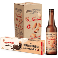 Pack Fábrica de Cervezas y El Almendro: turrón de chocolate y 4 cervezas edición "La De El Almendro"