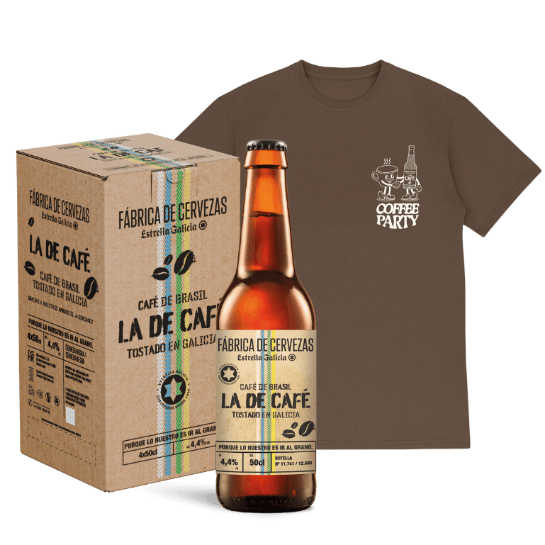 Pack Fábrica de Cervezas Edición "La De Café" y la Camiseta Caffe Party