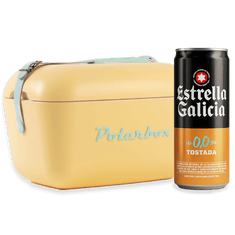 Verano Vintage: Nevera Polarbox Amarilla + Frigopack Estrella Galicia 0,0 Tostada