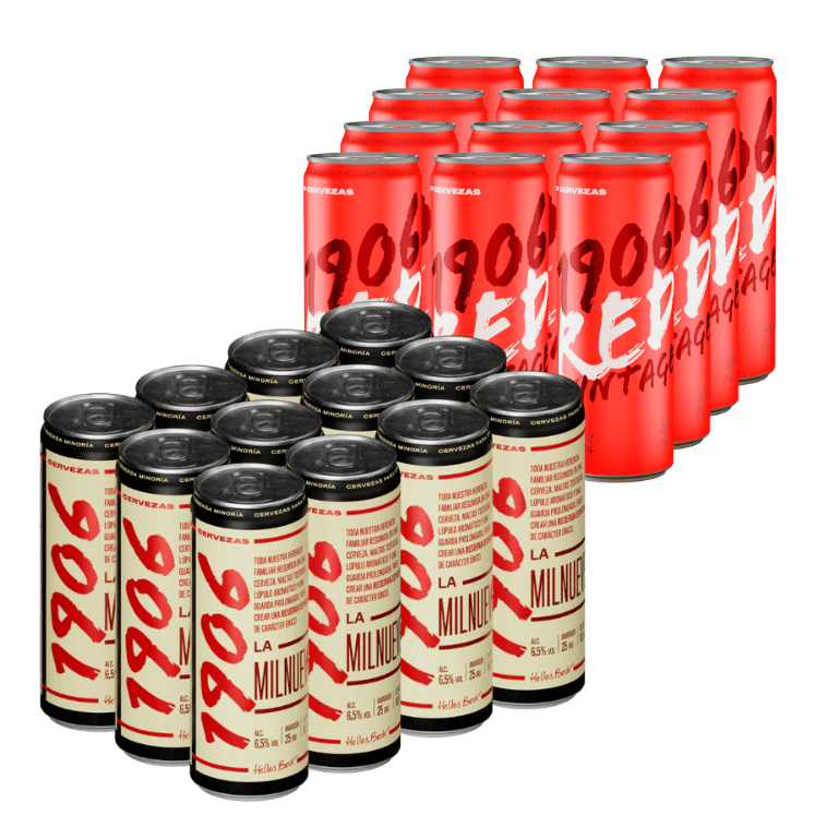 Pack de latas combinado: Cervezas 1906 Reserva Especial y Red Vintage
