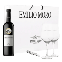 Pack el brindis de siempre: vino Emilio Moro 2020, 1 botella de 75 cl + 2 copas + 1 sacacorchos