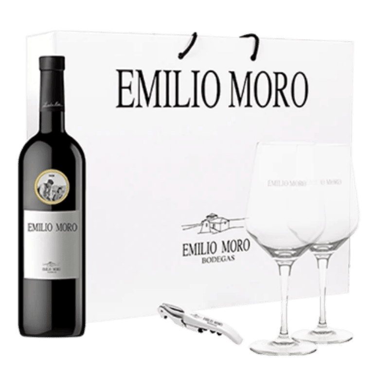 Pack el brindis de siempre: vino Emilio Moro 2020, 1 botella de 75 cl + 2 copas + 1 sacacorchos