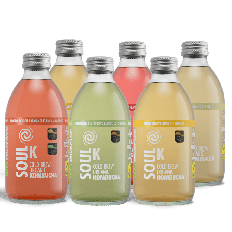 Soul K mix sabores de kombucha, 6 botellas de 25 cl