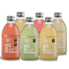 Soul K mix sabores de kombucha, 6 botellas de 25 cl