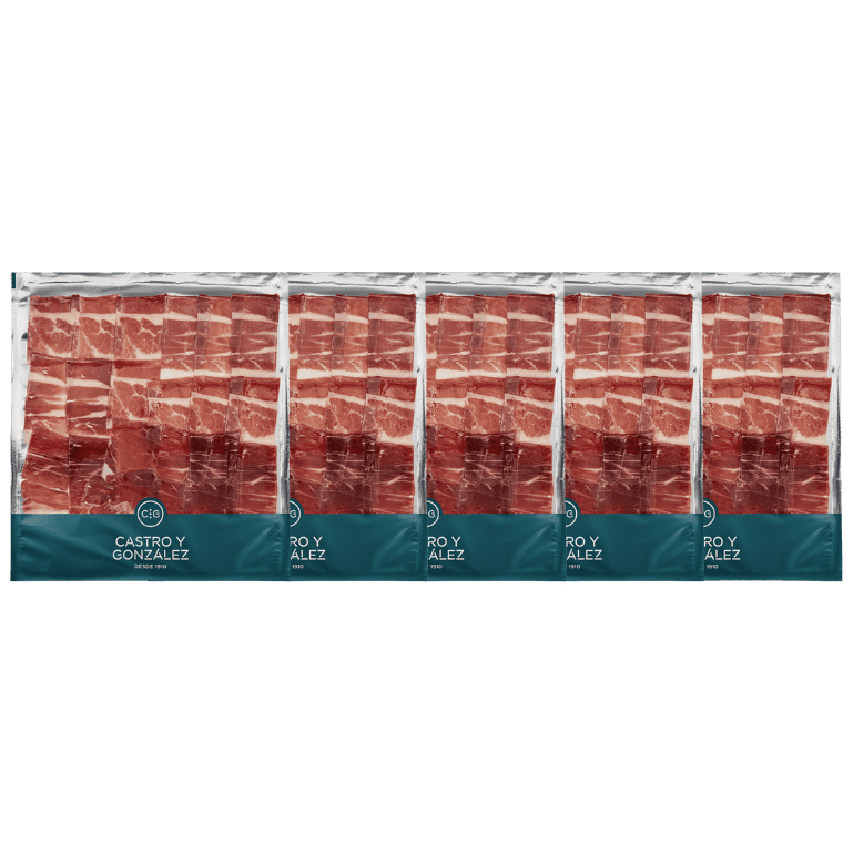 Paleta de Bellota Ibérica 75% raza Ibérica loncheada a mano de Castro y González, 5 sobres de 50 g