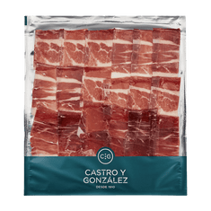 Paleta de Bellota Ibérica 75% raza Ibérica loncheada a mano de Castro y González, 5 sobres de 50 g