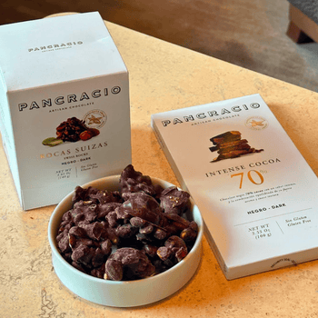 Unas rocas suizas y un chocolate Pancracio hechos con materiales de alta calidad para una calidad premium superior con sabor delicioso