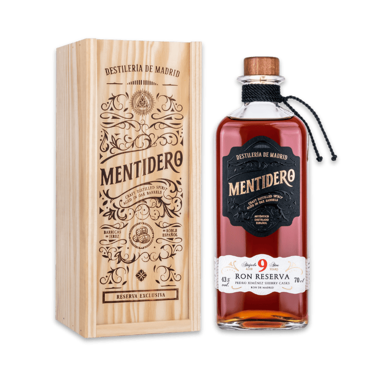 Ron mentidero Reserva 9 años en caja regalo de Destilería de Madrid, 1 botella de 70 cl