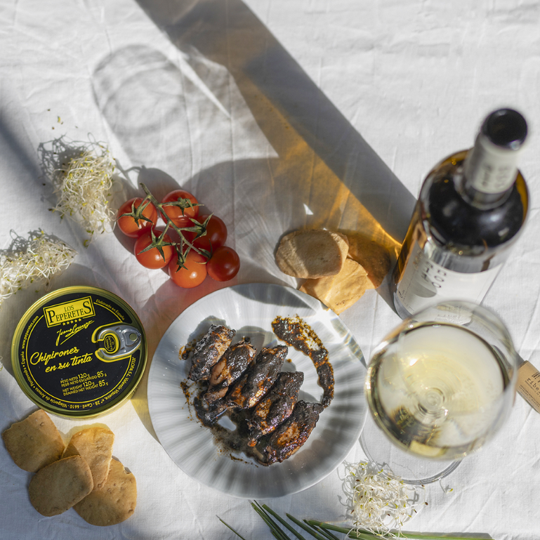 Chipirones en su tinta de Los Peperetes, lata de 120 g
