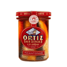 Sardina a la antigua en aceite de oliva picantonas de conservas Ortiz, 190 g
