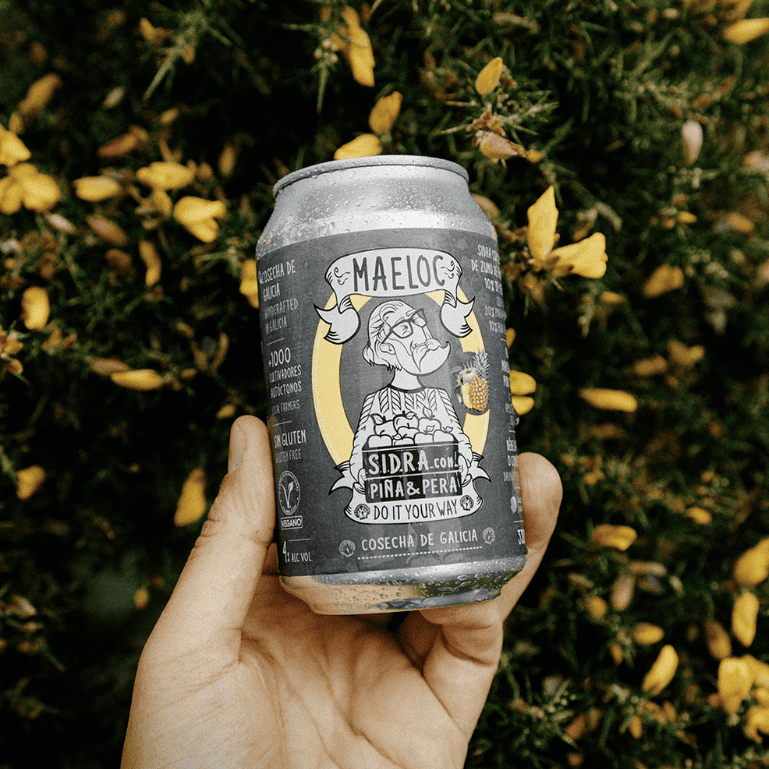 Sidra piña & pera de Maeloc, pack 12 latas de 33 cl