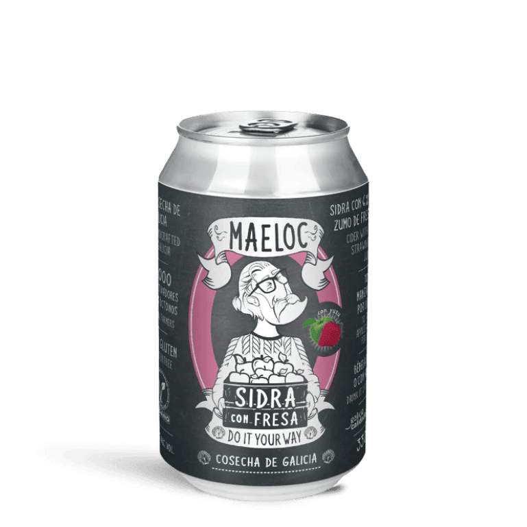 Sidra de fresa de Maeloc, pack 12 latas de 33 cl