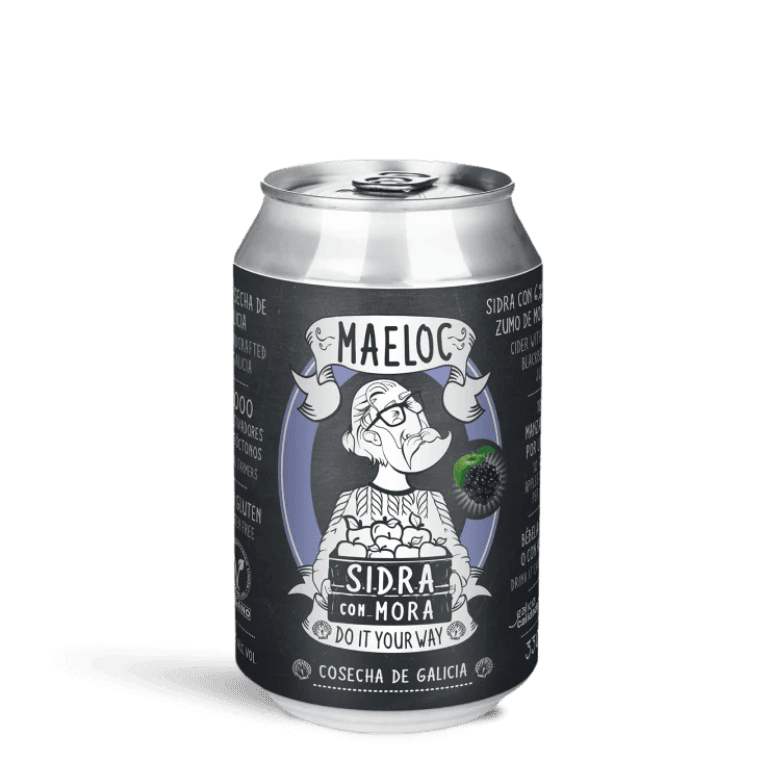 Sidra mora de Maeloc, pack 12 latas de 33 cl