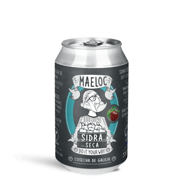 Sidra seca de Maeloc, pack 12 latas de 33 cl