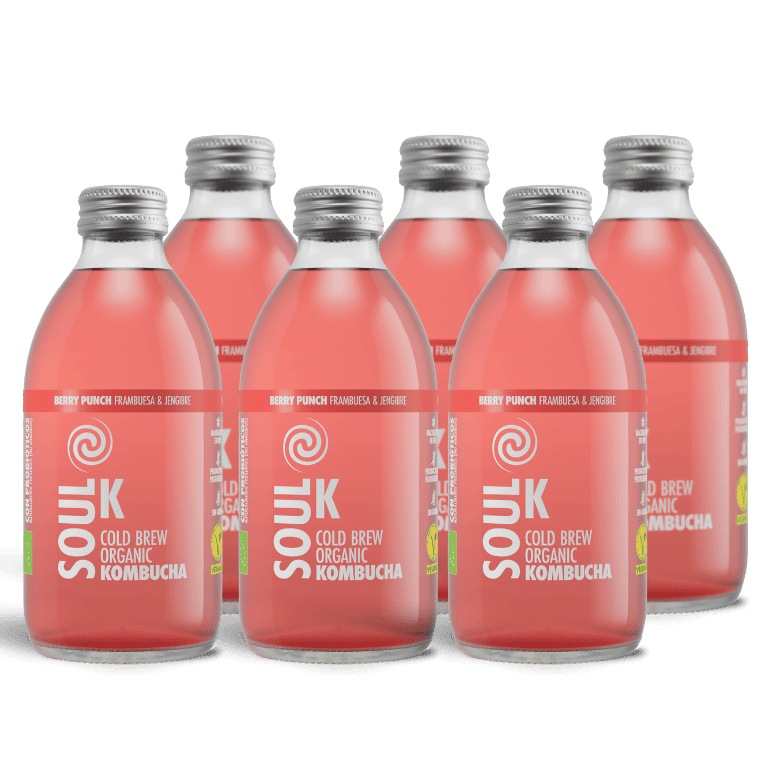 Soul K Berry Punch - Frambuesas y jengibre Bio, 6 botellas de 25 cl