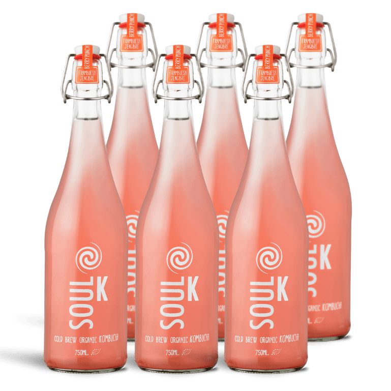 Soul K Berry Punch - Frambuesas y jengibre Bio, 6 botellas de 75 cl