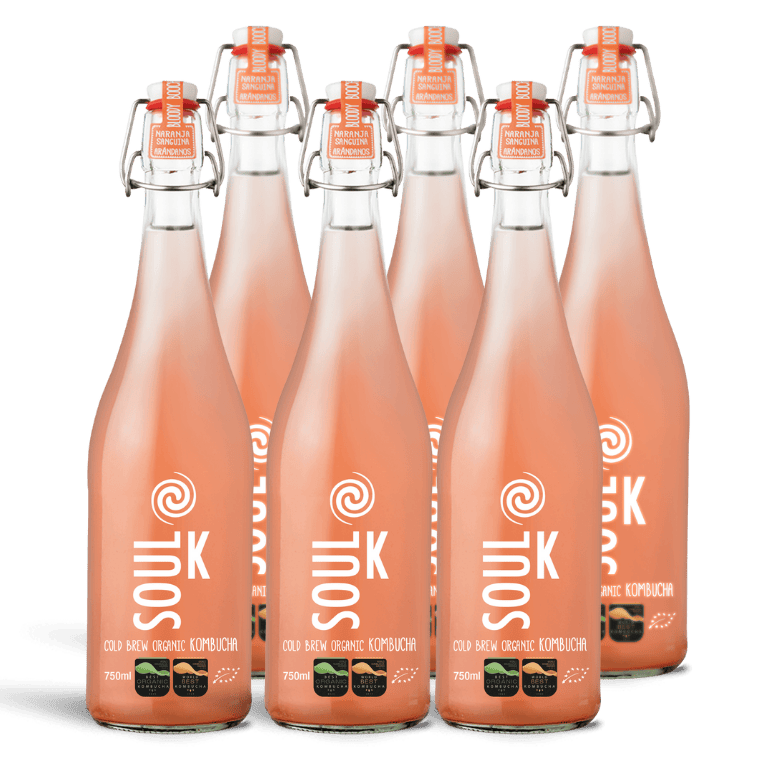 Soul K Bloody Booch - Naranja sanguina y arándanos, 6 botellas de 75 cl