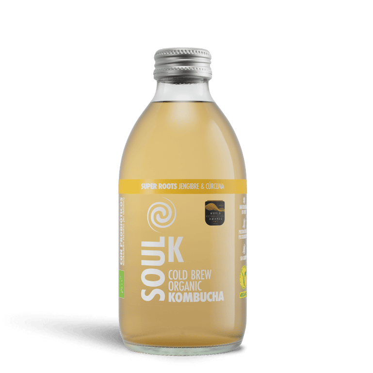 Soul K Super Roots - Jengibre y cúrcuma Bio, 6 botellas de 25 cl