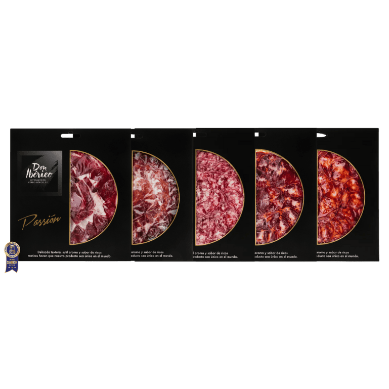 Surtido de Bellota 100% Ibérico loncheado de Don Ibérico, 5 sobres variados de 80 g