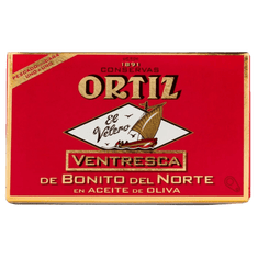 Ventresca de bonito del norte en aceite de oliva de Conservas Ortiz, 110 g