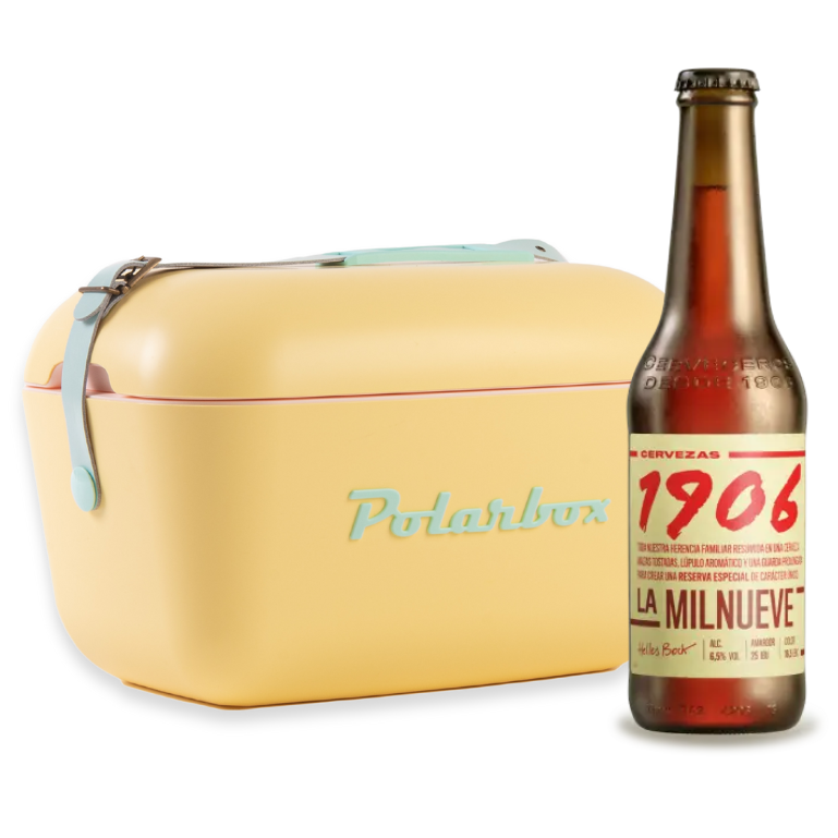 Verano Vintage: Nevera Polarbox Amarillo + 1906 Reserva Especial 24 Botellas 33 cl