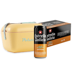 Verano Vintage: Nevera Polarbox Amarilla + Frigopack Estrella Galicia 0,0 Tostada
