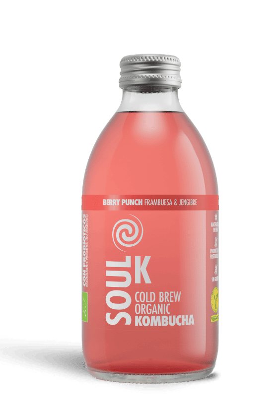 Soul K Berry Punch - Frambuesas y jengibre Bio, 6 botellas de 25 cl