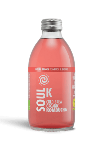 ¿Cómo elaboran la kombucha Soul K Berry Punch Frambuesas y jengibre Bio?
