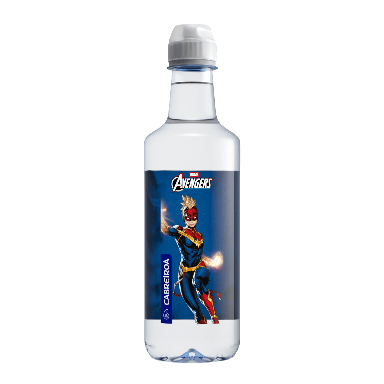 Pack agua mineral edición Los Vengadores de Marvel de Cabreiroá , 24 botellas de 50 cl