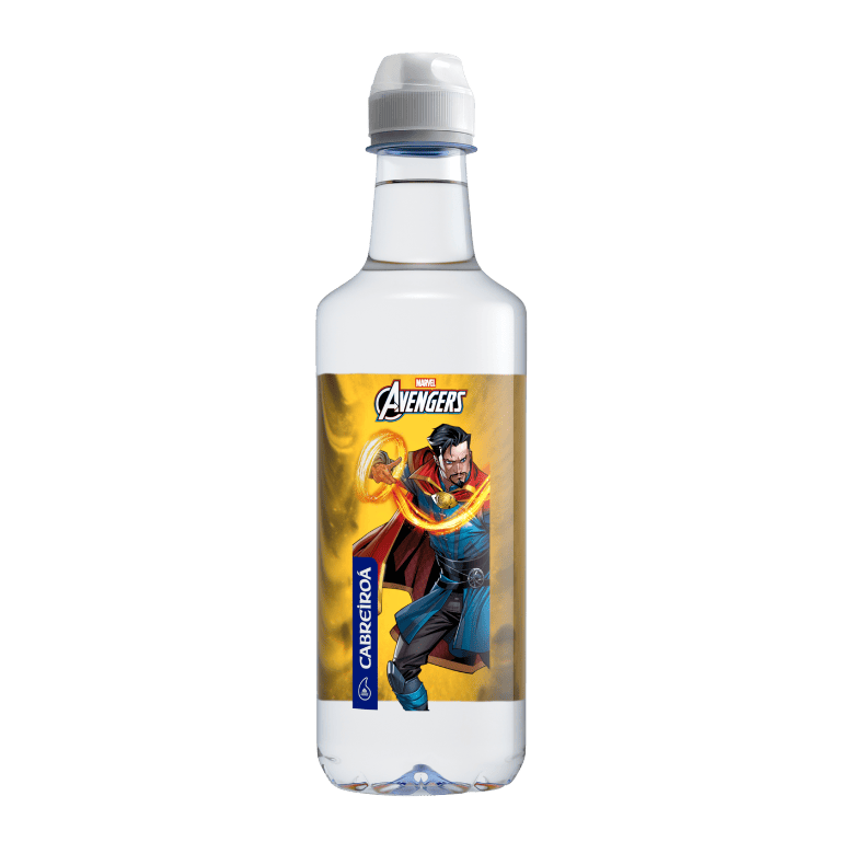 Pack agua mineral edición Los Vengadores de Marvel de Cabreiroá , 24 botellas de 50 cl
