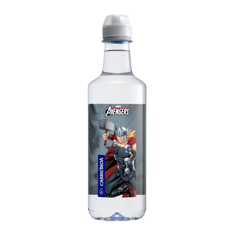 Pack agua mineral edición Los Vengadores de Marvel de Cabreiroá , 24 botellas de 50 cl