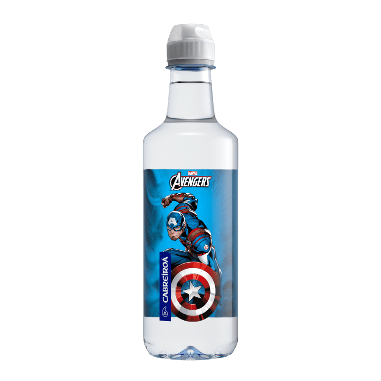Pack agua mineral edición Los Vengadores de Marvel de Cabreiroá , 24 botellas de 50 cl