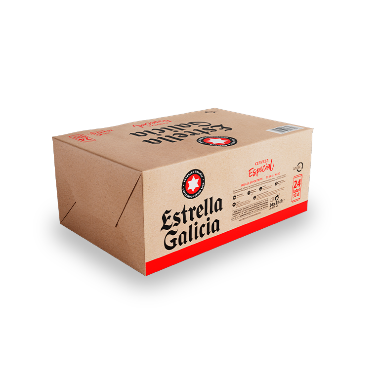 un pack de cerveza Estrella Galicia Especial de 24 latas de 33 cl