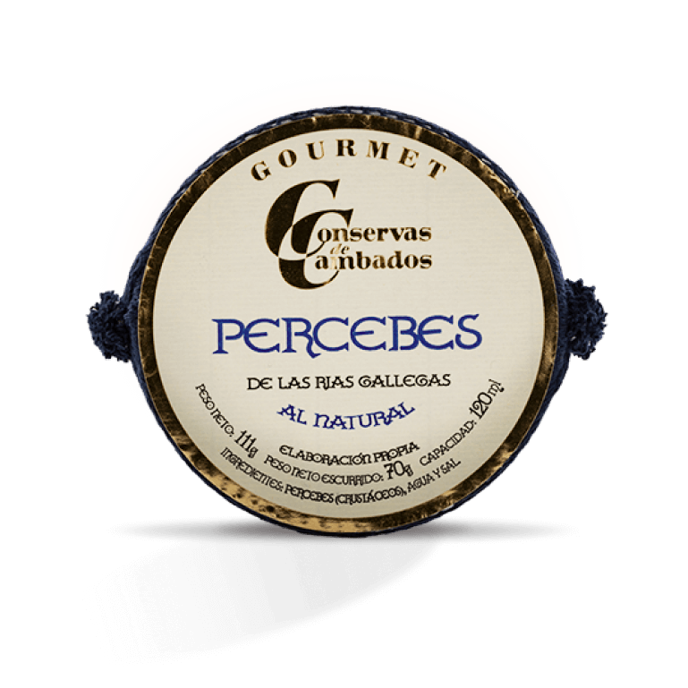 Percebes de la Ría gallega al natural de Conservas de Cambados, lata de 111 g