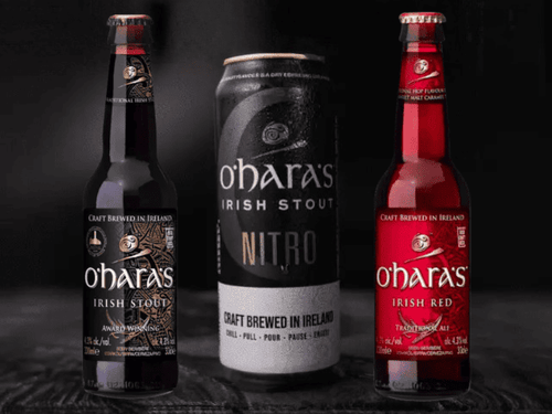 Cervezas irlandesas marca Oharas con un cuerpo más ligero y un toque de malta tostada que las hace ideales para cualquier ocasión