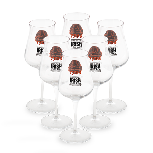 Pack 6 copas crafty de 1906 Galician Irish Red Ale, 33 cl
