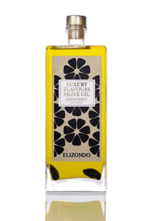 Aceite de Oliva Luxury Ajo Negro de Aceites Elizondo, 1 botella de 500 ml
