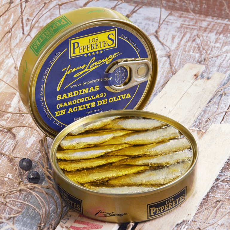 Sardinillas en aceite de oliva de Los Peperetes, lata de 120 g