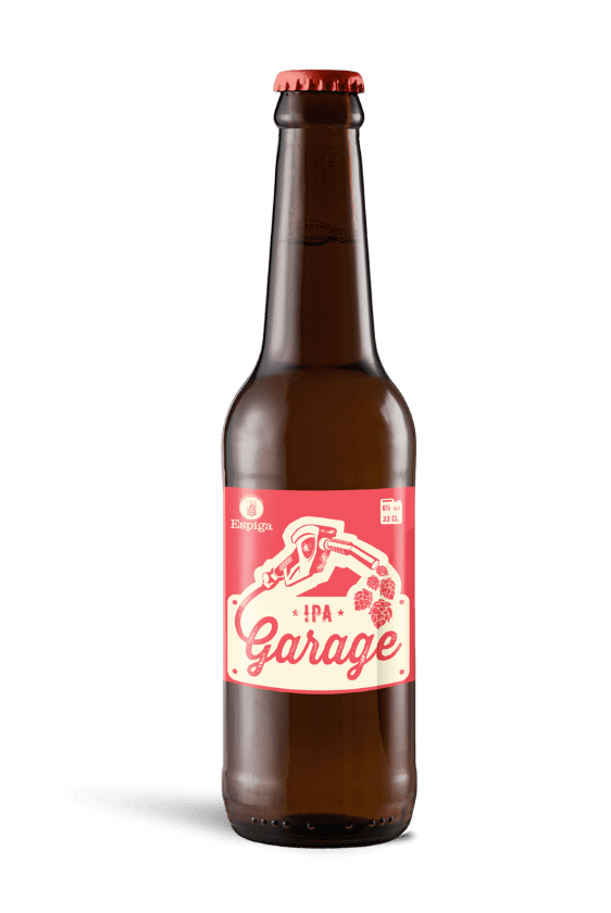 Espiga Garage IPA sin gluten, botella de 33 cl